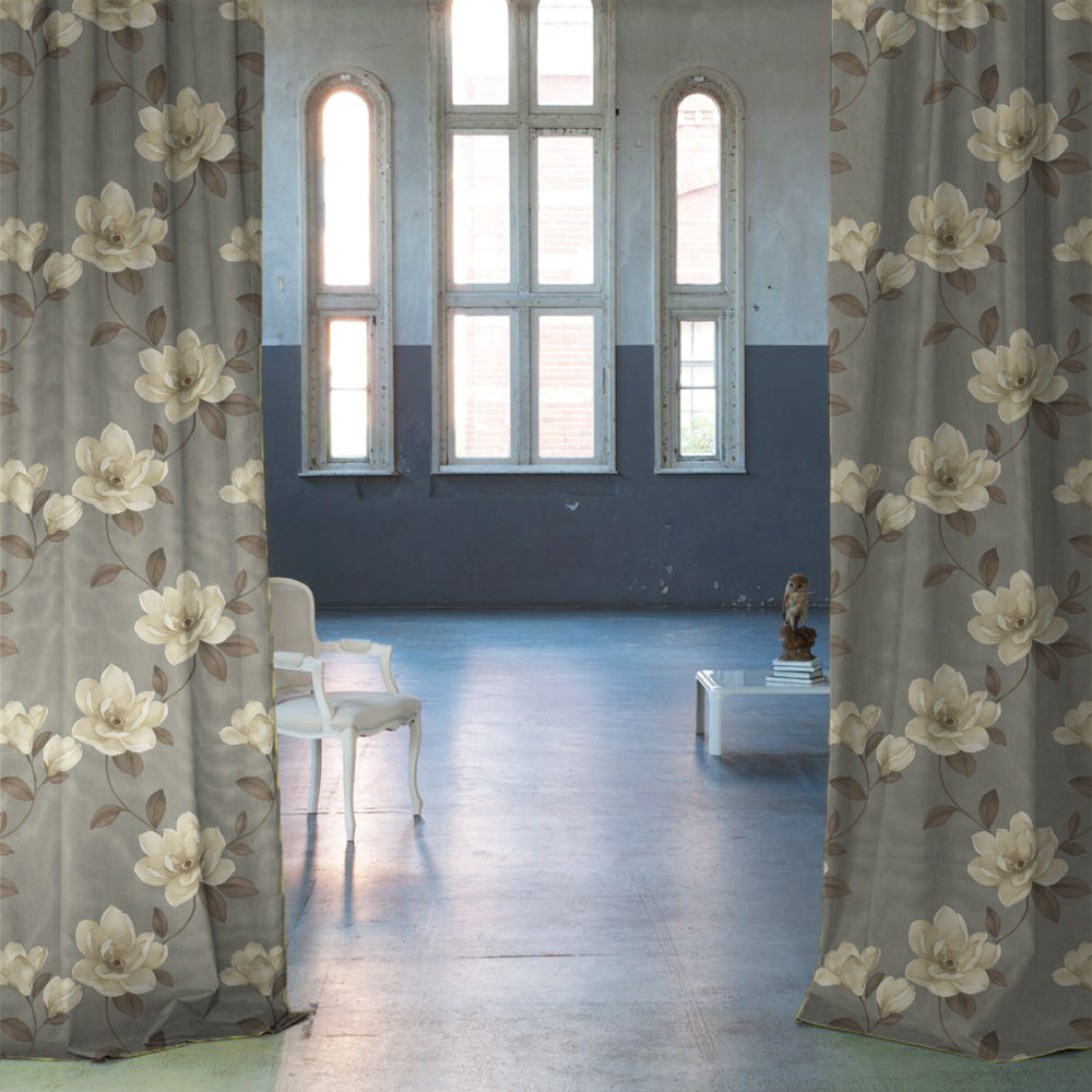 Elegant Floral Print Room Darkening Curtains- Set Of 1pc - DS129A