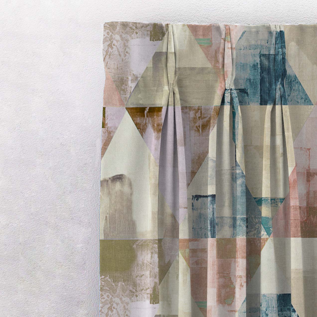 Elegant Geometric Print Matt Finish Room Darkening Curtain Set of 2 - MTDS145B