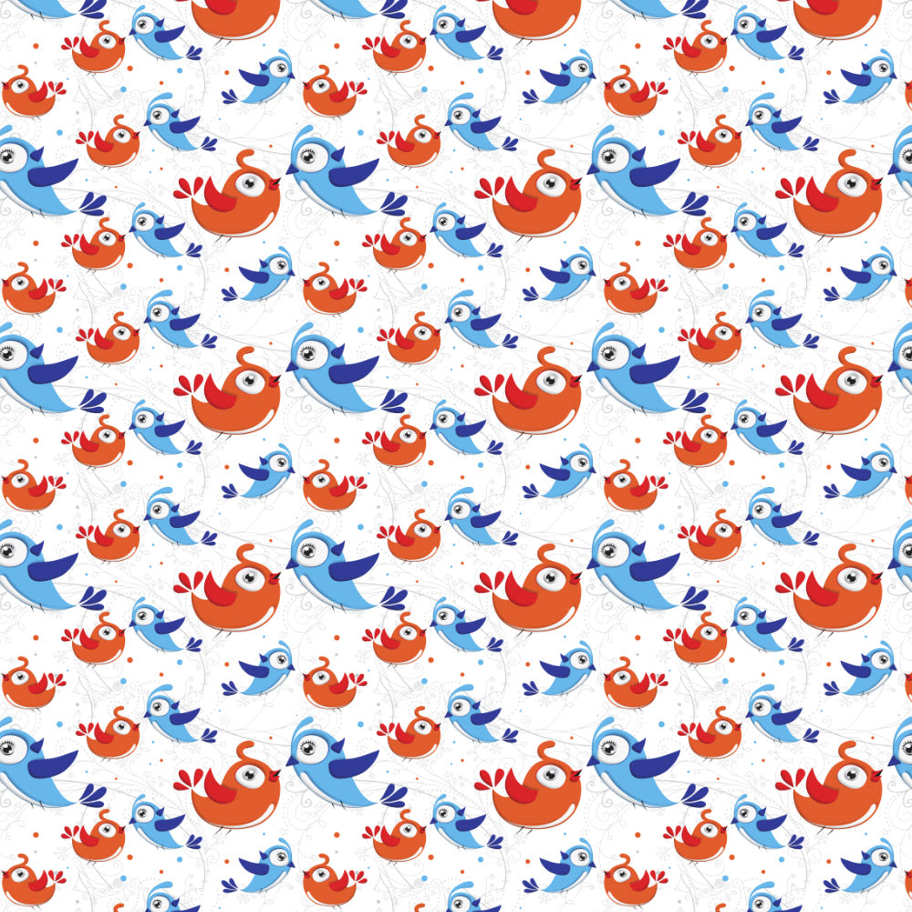 Birds of Joy Kids Red Heavy Satin Room Darkening Curtains Set Of 2 - (DS166A)