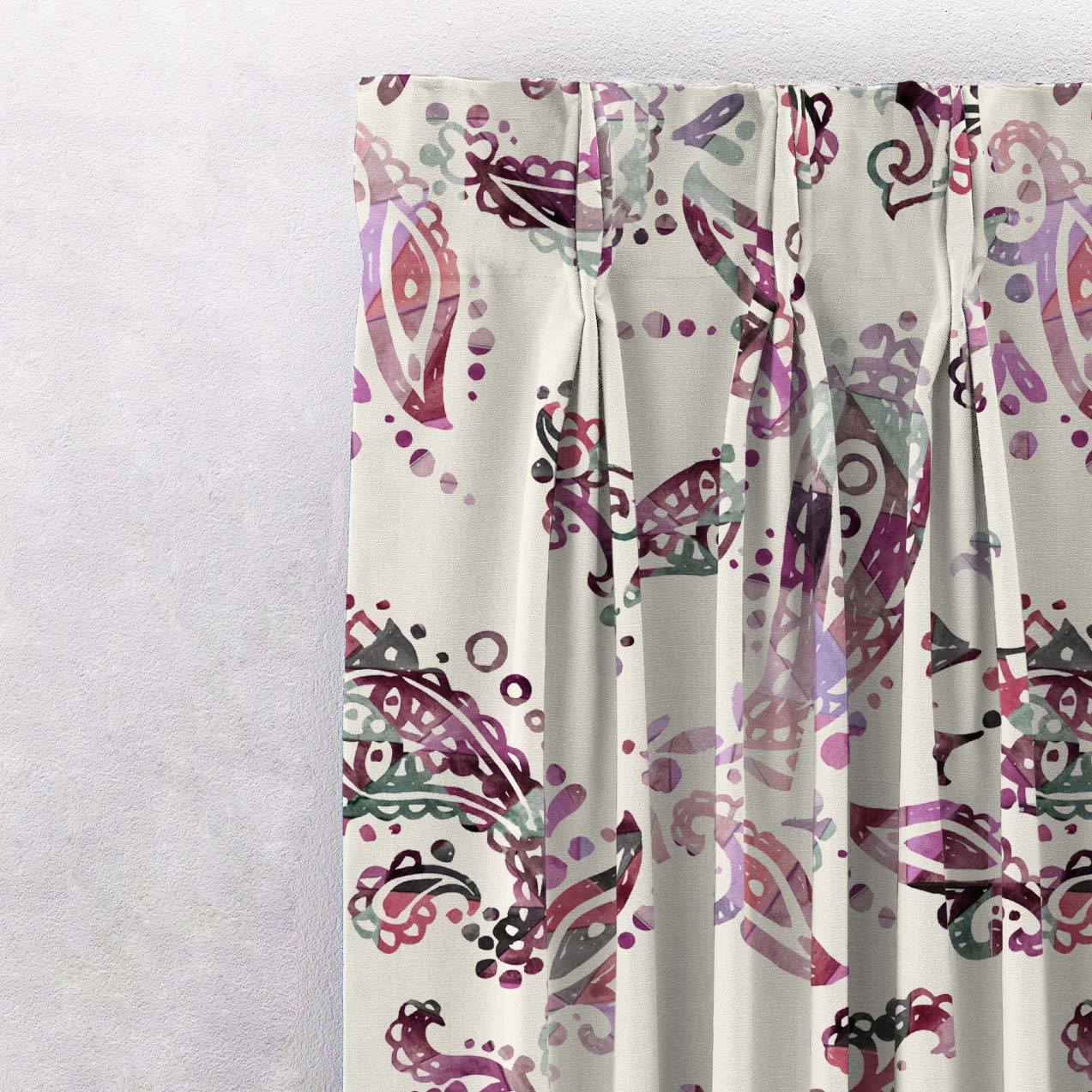 Elegant Floral Print Matt Finish Room Darkening Curtain Set of 2 - MTDS18D