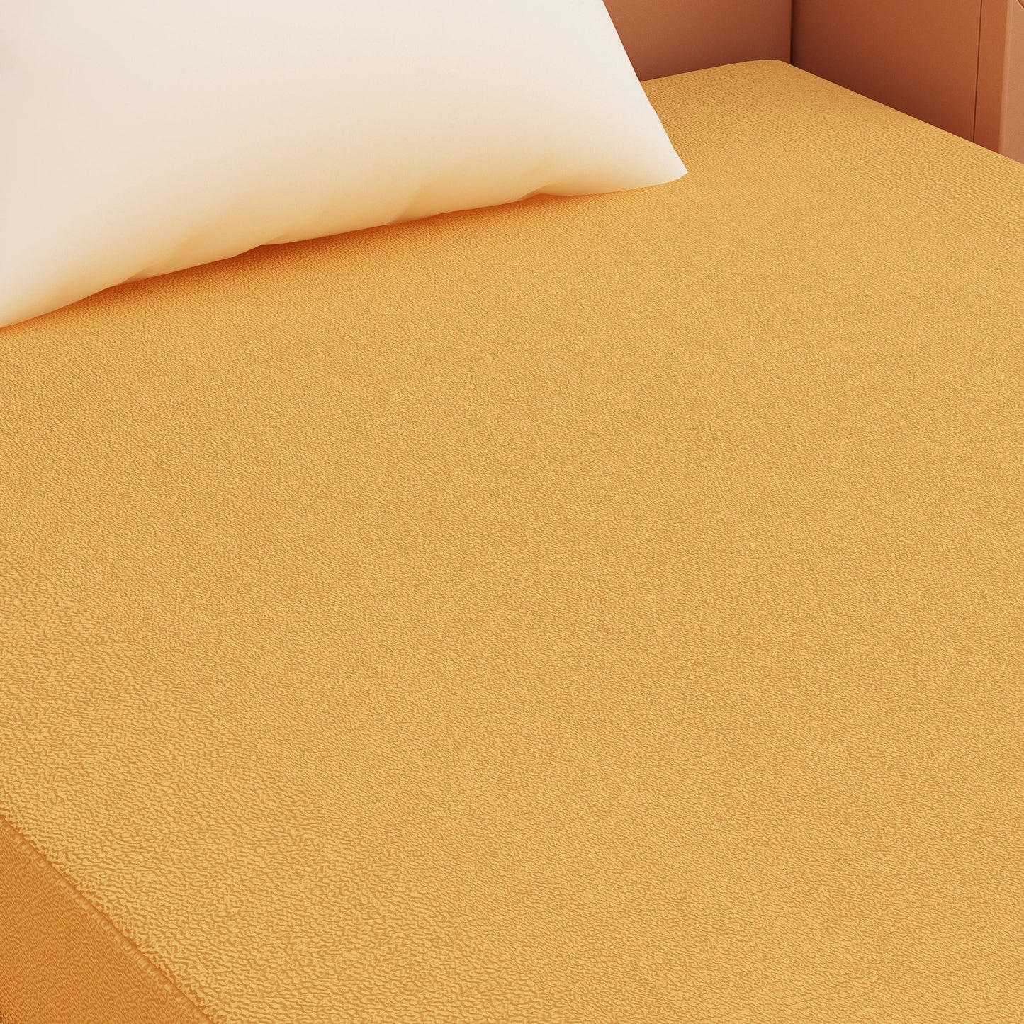 Waterproof Mattress Protector with 360 Degree Elastic Strap, Luxury Terry (Golden, Available in 16 Sizes)