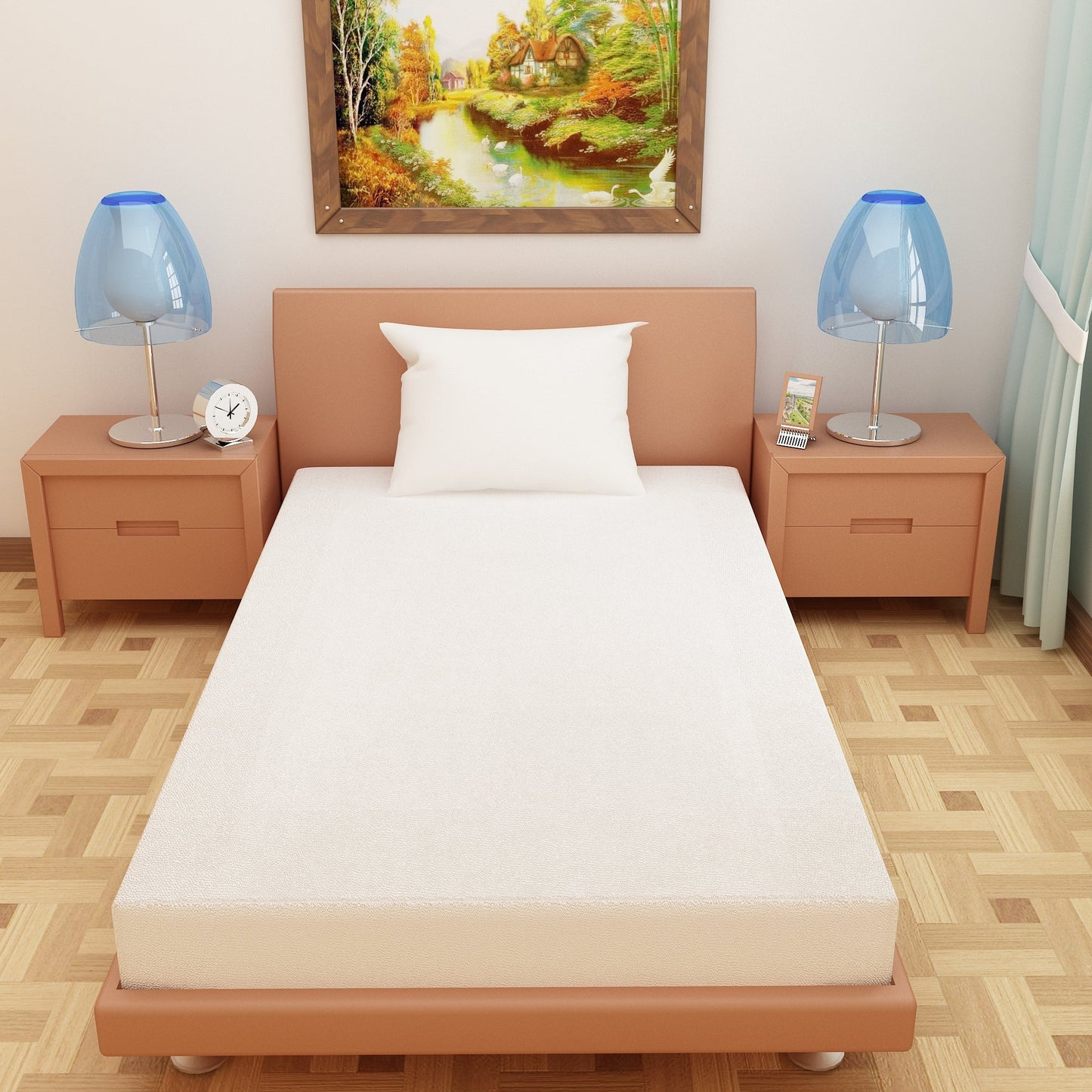 Waterproof Mattress Protector with 360 Degree Elastic Strap, Luxury Terry (White, Available in 16 Sizes)