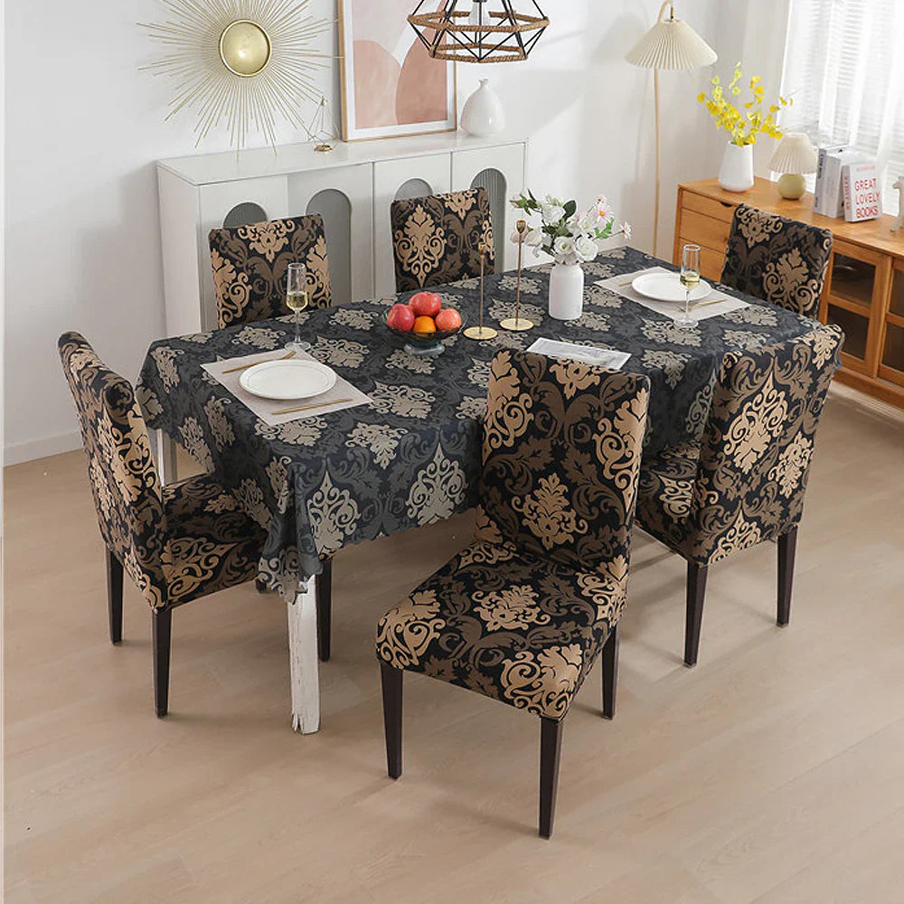 Brown Brocade - Luxury Quality Strechable & Dust-proof Chair & Table Cover