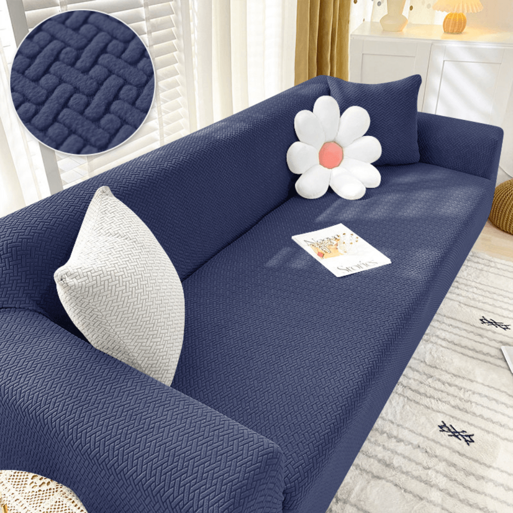2026 Polar Fleece Sofa Cover : Navy
