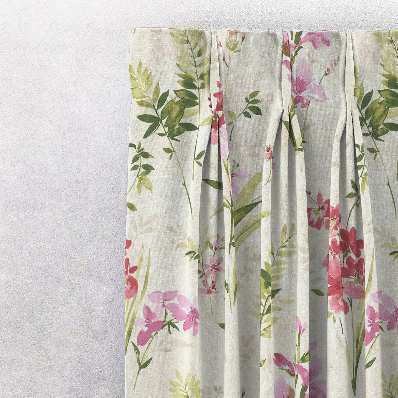 Elegant Floral Print Room Darkening Curtains Set of 2 DS260A