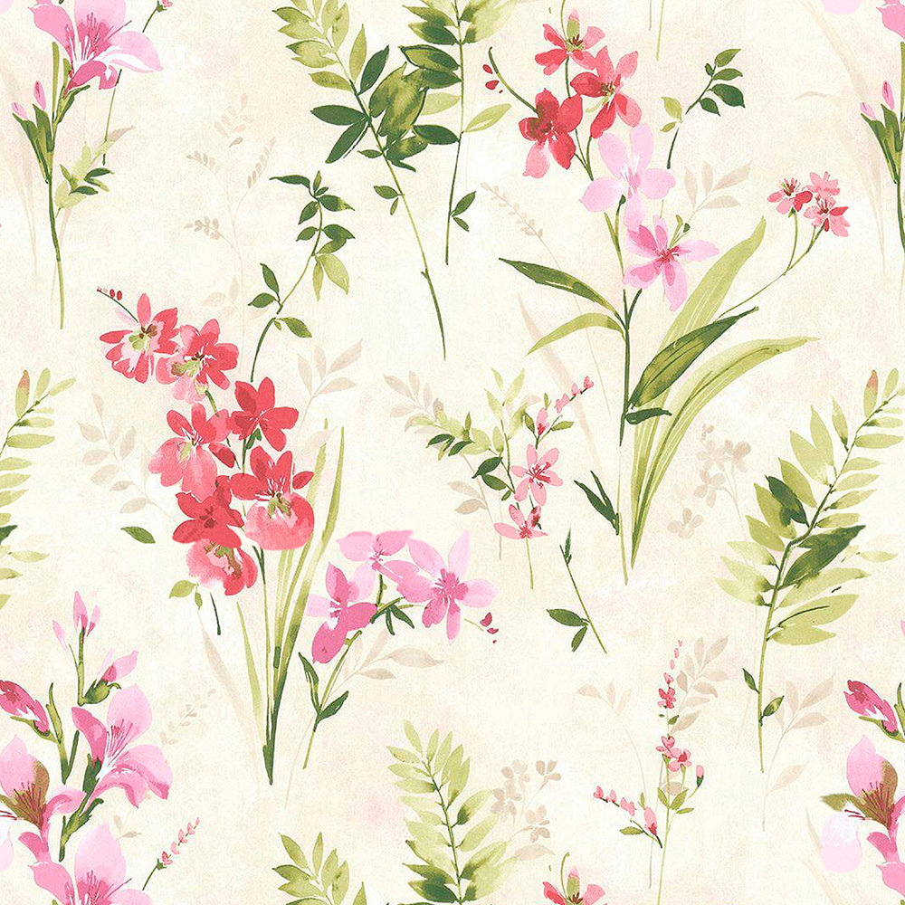 Elegant Floral Print Room Darkening Curtains Set of 2 DS260A