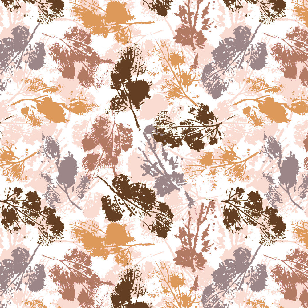 Chromatic Foliage Floral Burnt Brown Heavy Satin Room Darkening Curtains Set Of 2 - (DS271C)