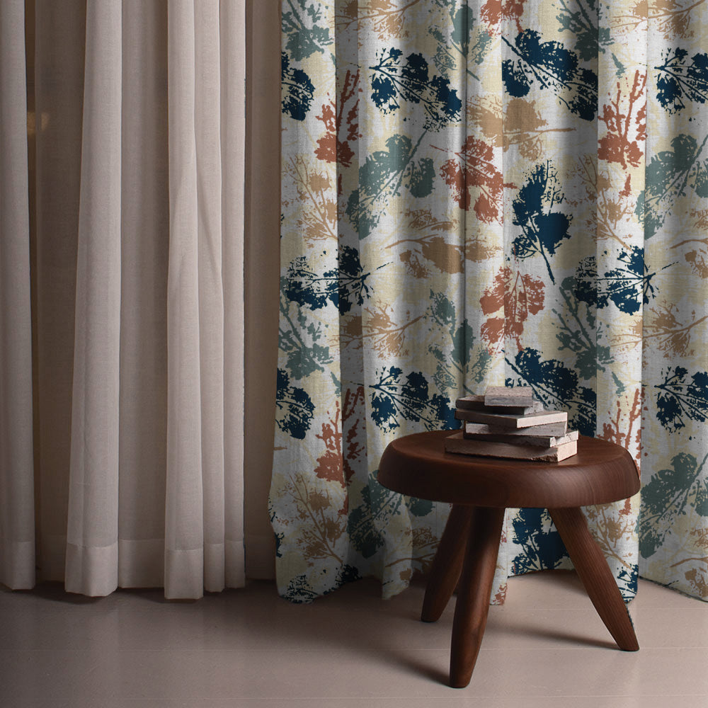 Chromatic Meadows Digital Print Room Darkening & Sheer Combination Curtains Set Of 4 - (271DOMBRE27)