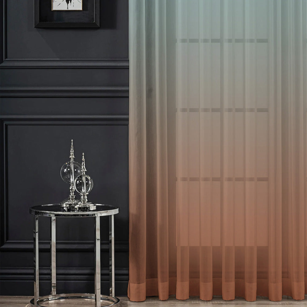Chromatic Meadows Digital Print Room Darkening & Sheer Combination Curtains Set Of 4 - (271DOMBRE27)