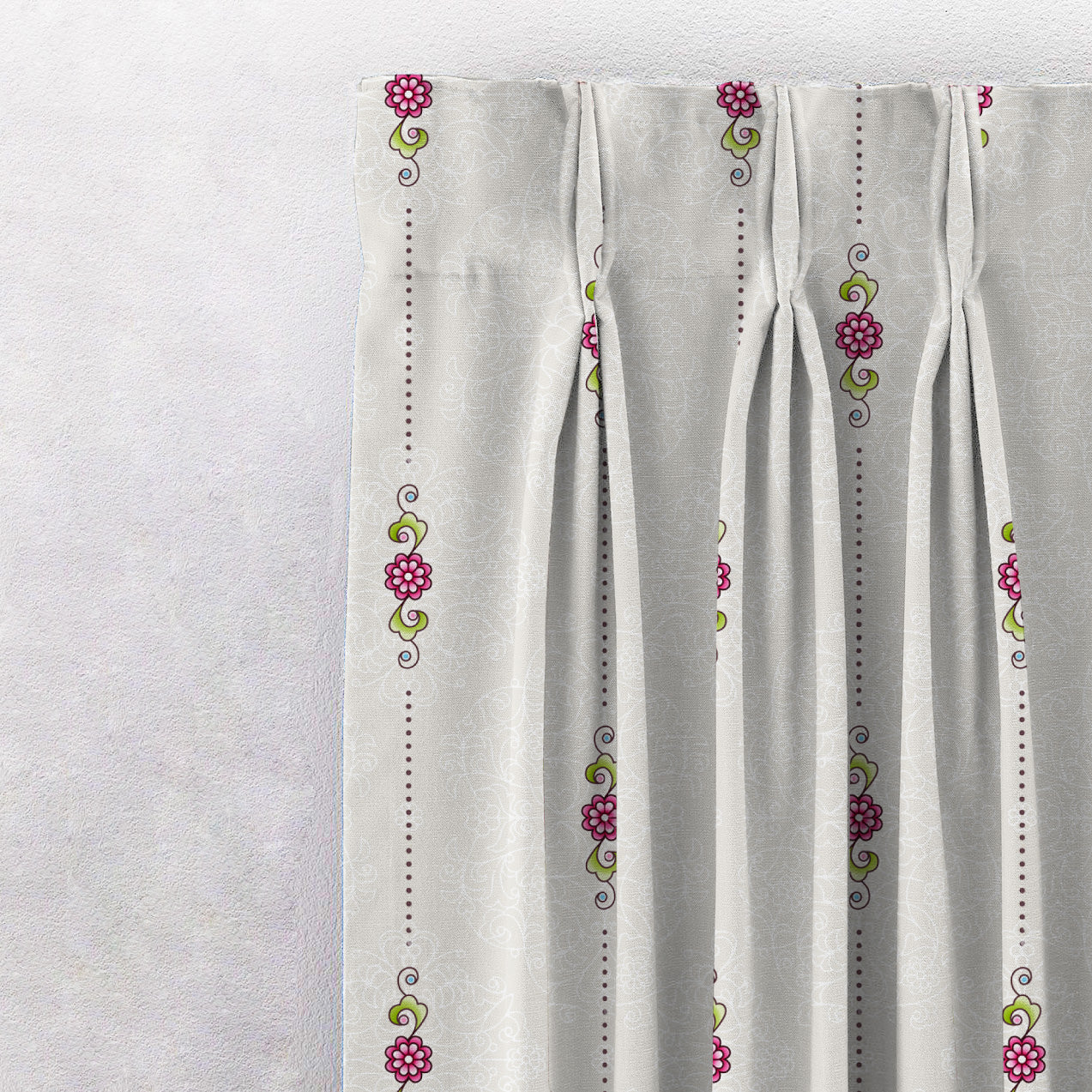 Elegant Ethenic Print Room Darkening Curtain - Set of 2 - DS274A