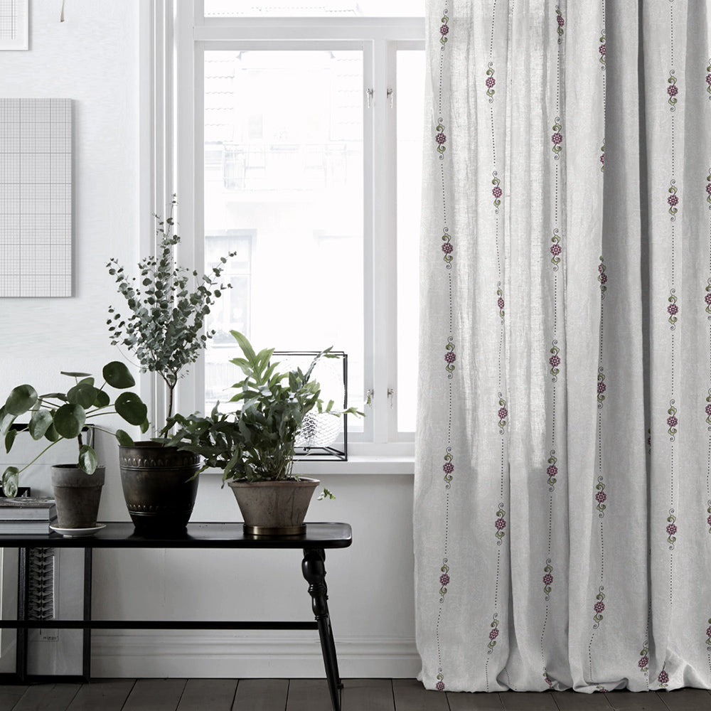 Elegant Ethenic Print Room Darkening Curtain - Set of 2 - DS274A
