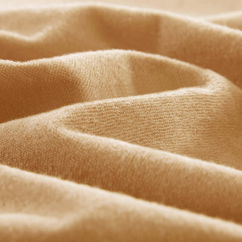 Waterproof Mattress Protector with 360 Degree Elastic Strap, Luxury Terry (Beige, Available in 16 Sizes)