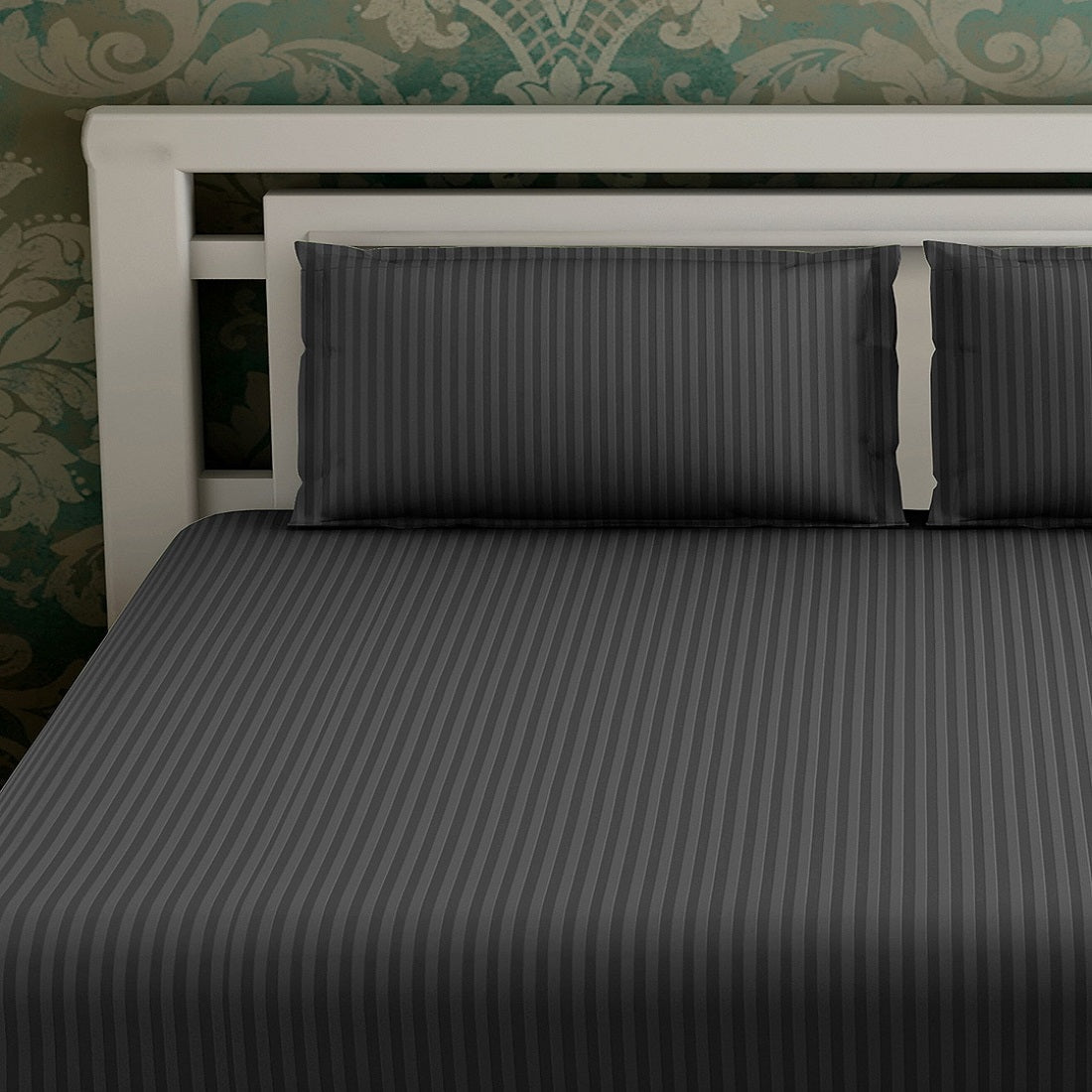 Dark Grey 210 TC Cotton Blend Flat King Bedsheet