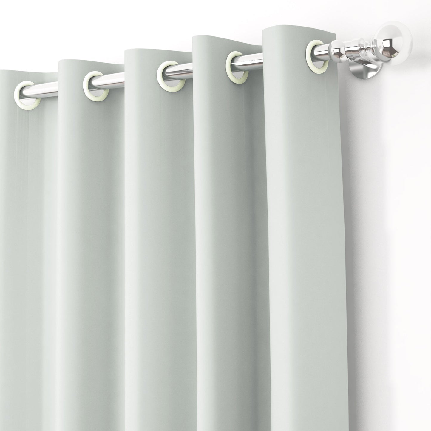 2 Pcs Grey Blackout Faux Silk Room Darkening Window/Door/Semi Long Door/Long Door Curtains