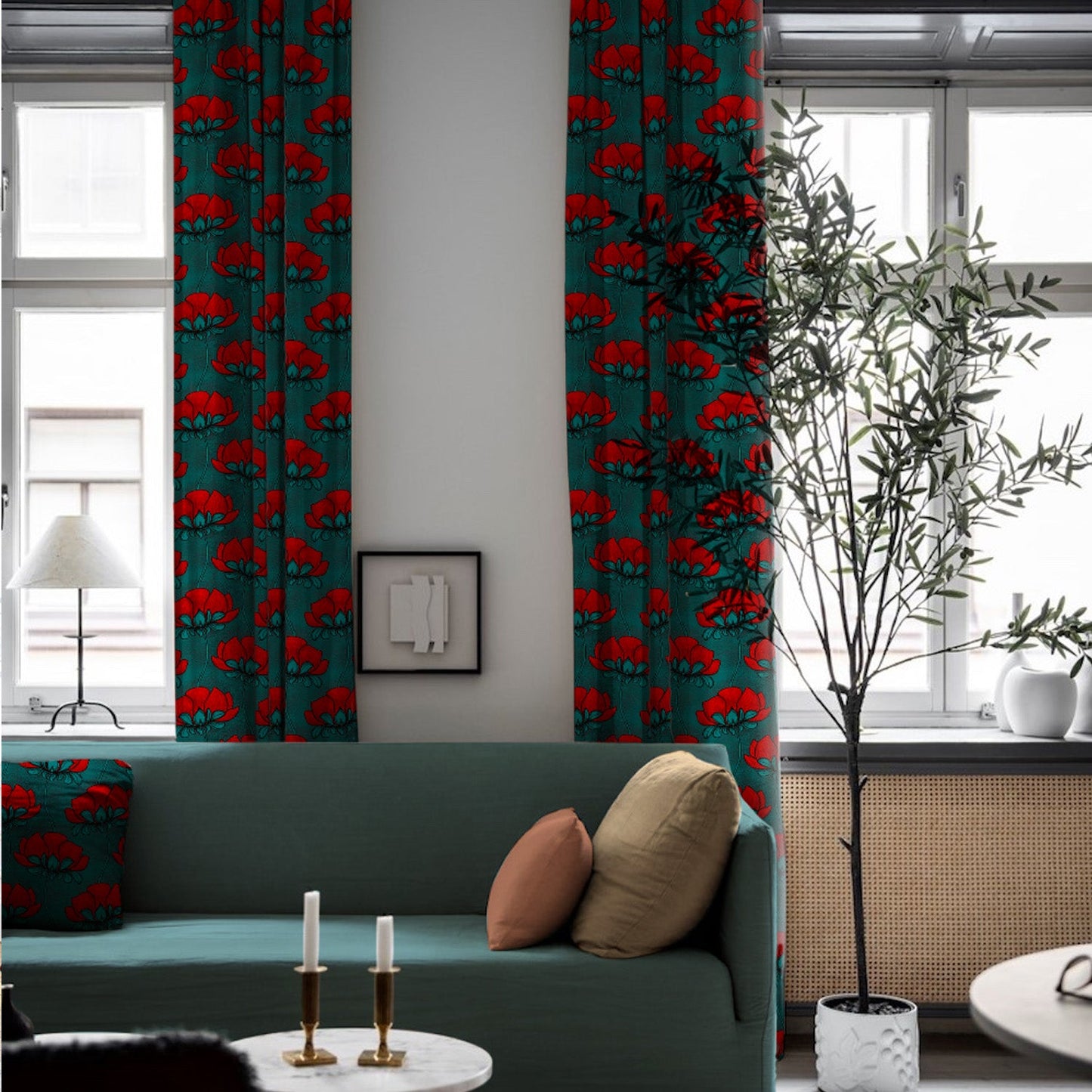 Elegent Indie Print Matt Finish Room Darkening Curtain Set of 2 MTDS318A
