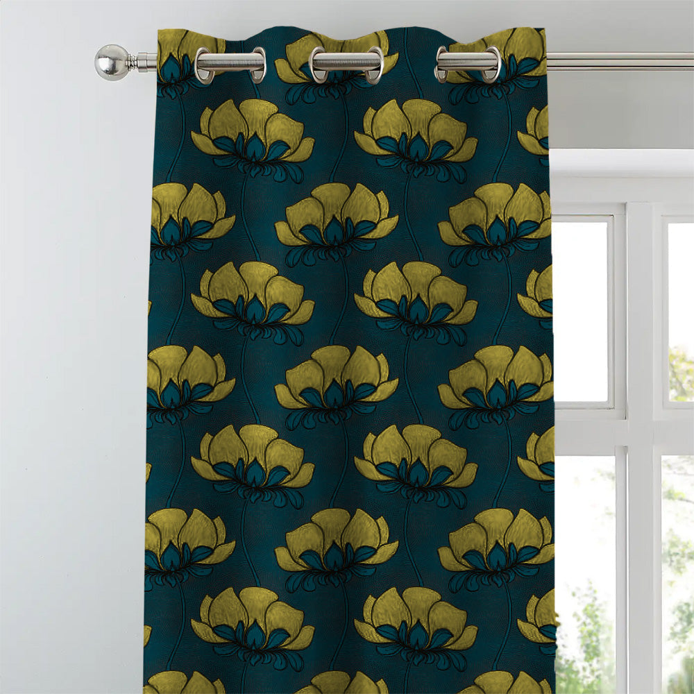 Elegent Indie Print Matt Finish Room Darkening Curtain Set of 2 MTDS318B