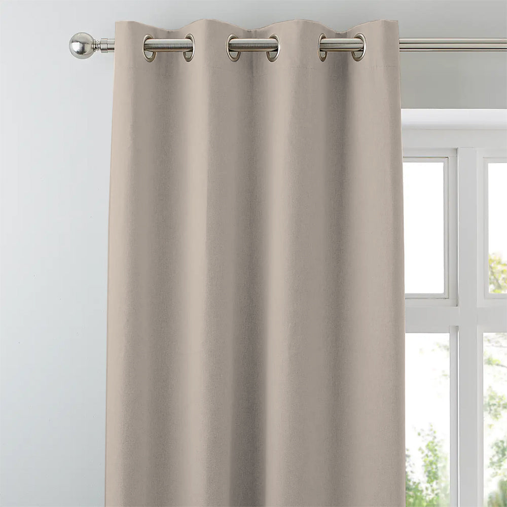 Jacquard Room Darkening Curtains in Bone Beige Set Of 2 - (P326)