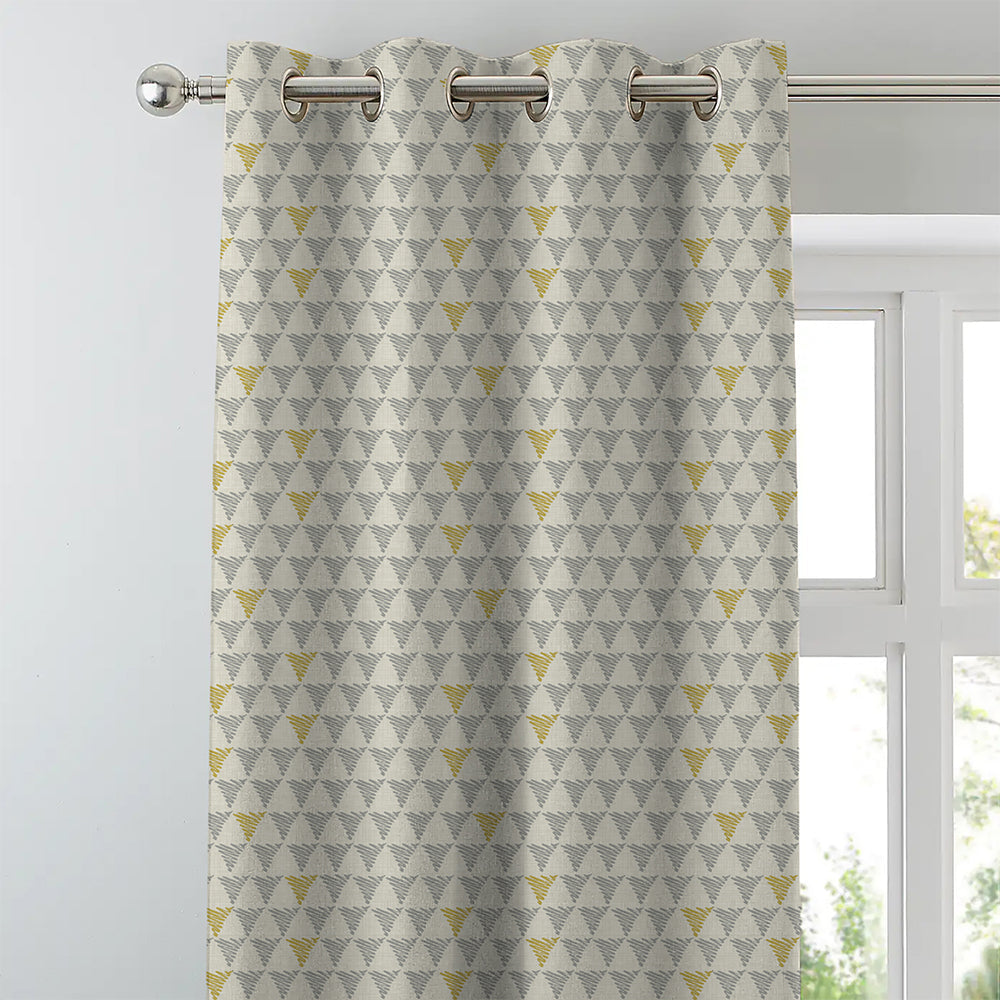 Elegant Geometric Print Room Darkening Curtain - Set of 2 - DS338D