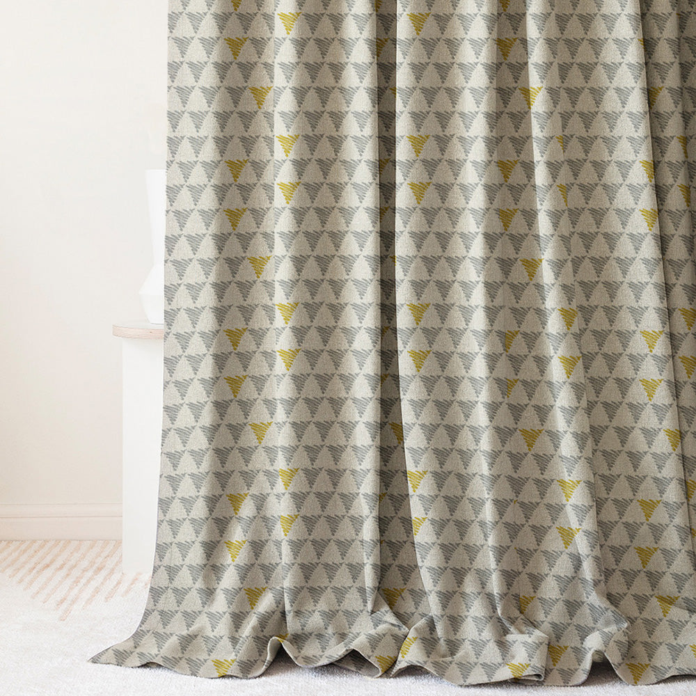 Elegant Geometric Print Room Darkening Curtain - Set of 2 - DS338D