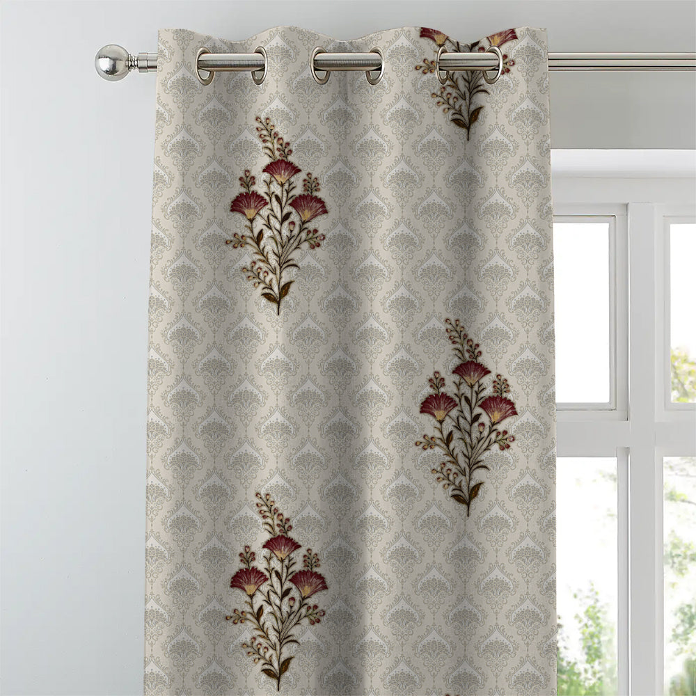 Elegant Ethenic Print Room Darkening Curtain Set of 2 - DS343A