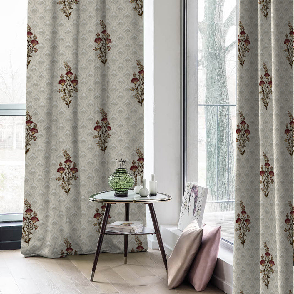 Elegant Ethenic Print Room Darkening Curtain Set of 2 - DS343A