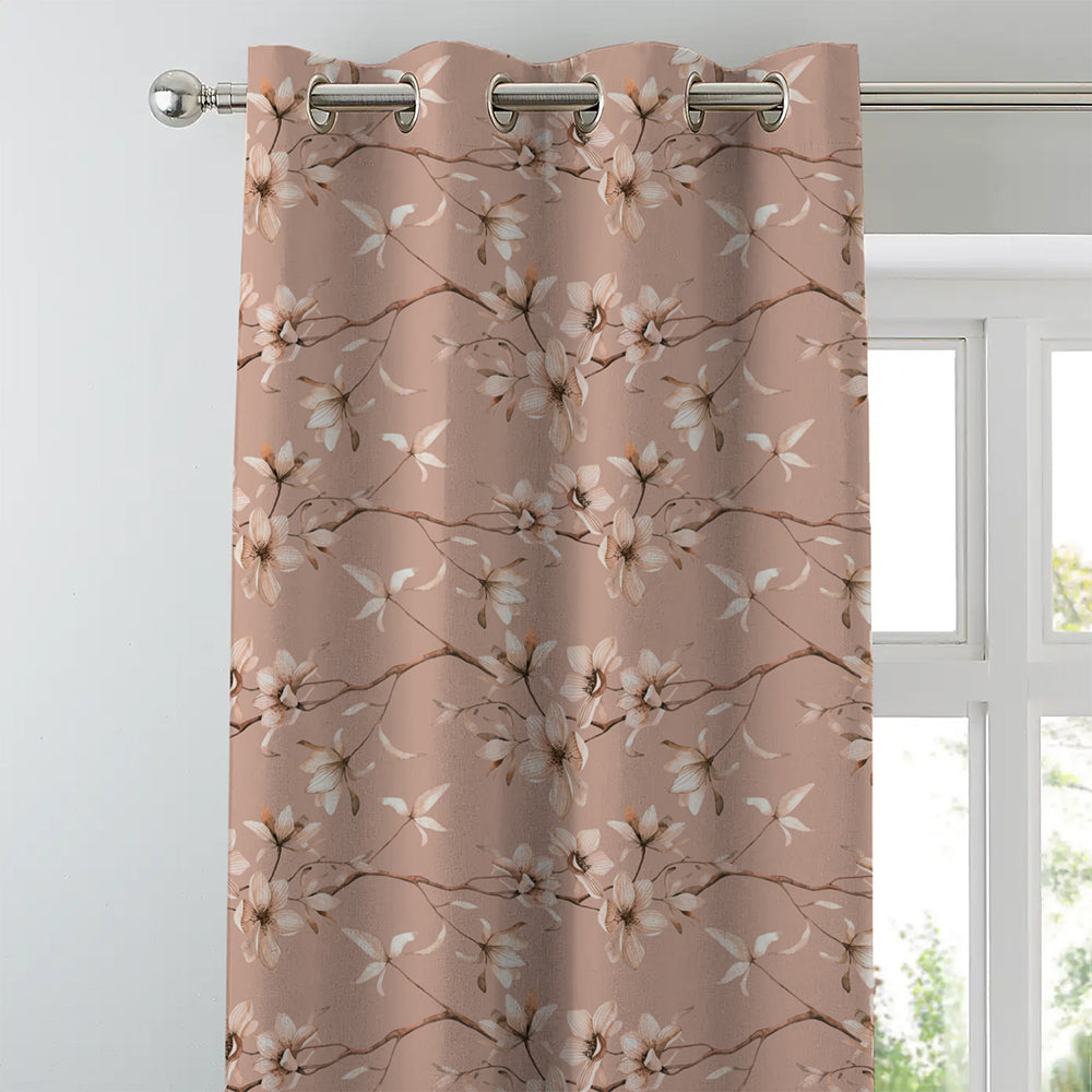 Elegant Floral Print Room Darkening Curtains Set Of 1pc DS367A