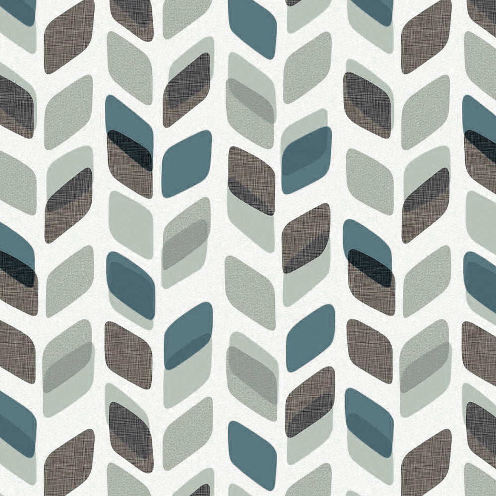 Abstract Cubes Geometric Grey Heavy Satin Room Darkening Curtains Set Of 2 - (DS395C)
