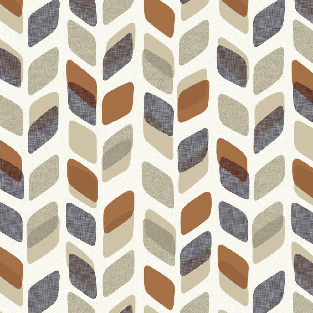 Abstract Cubes Geometric Brown Heavy Satin Room Darkening Curtains Set Of 2 - (DS395D)
