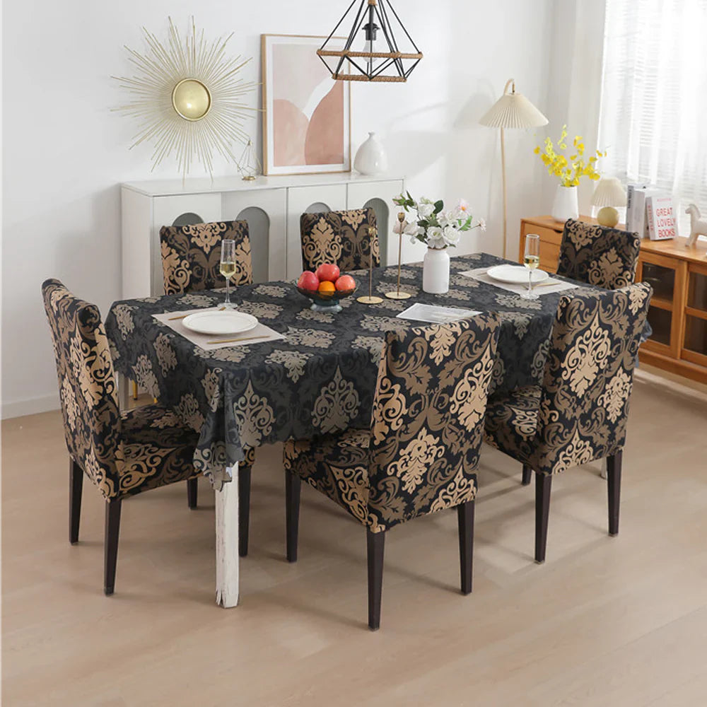 Brown Brocade - Luxury Quality Strechable & Dust-proof Chair & Table Cover