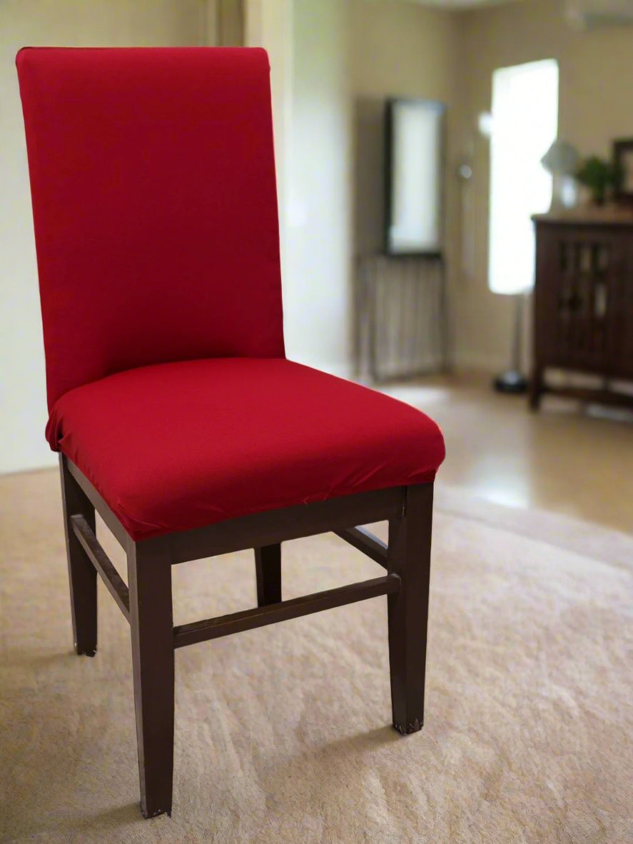 Maroon Solid Chair Cover