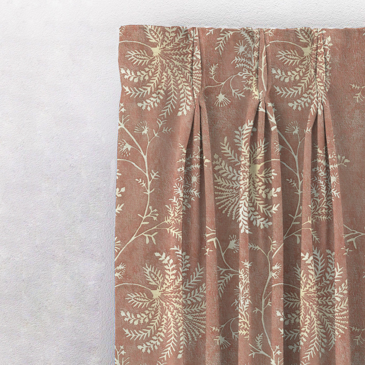 Vines of Heritage Indie Orange Heavy Satin Room Darkening Curtains Set Of 2 - (DS409A)
