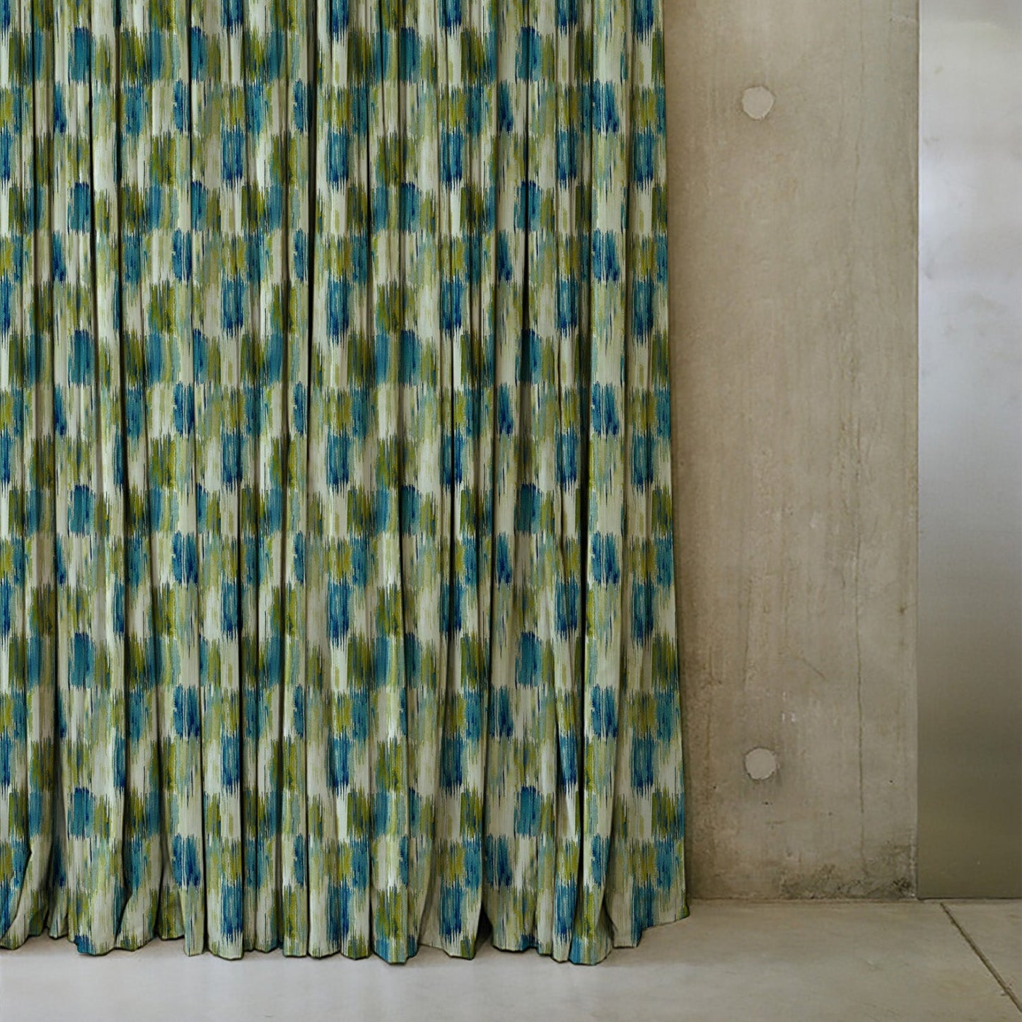 Elegent Geometric Print Matt Finish Room Darkening Curtain Set of 2 MTDS419A