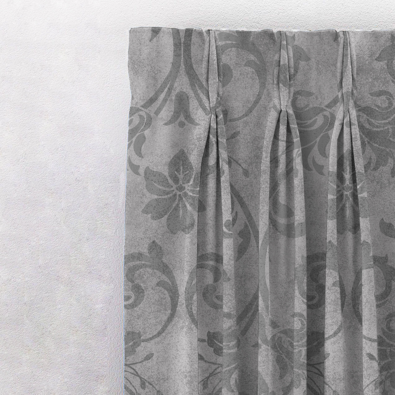 Whispering Grace Indie Pearl Grey Heavy Satin Room Darkening Curtains Set Of 2 - (DS421D)