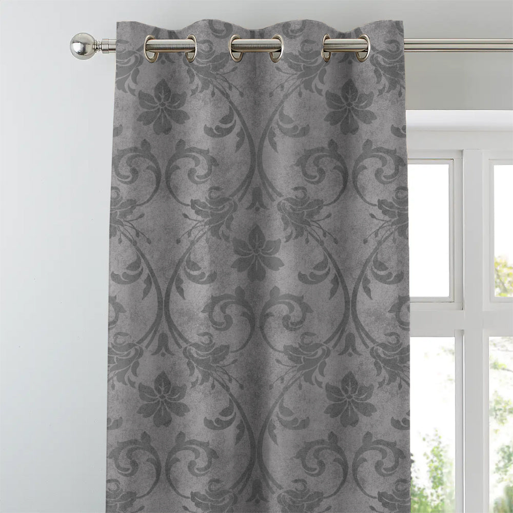Whispering Grace Indie Pearl Grey Heavy Satin Room Darkening Curtains Set Of 2 - (DS421D)