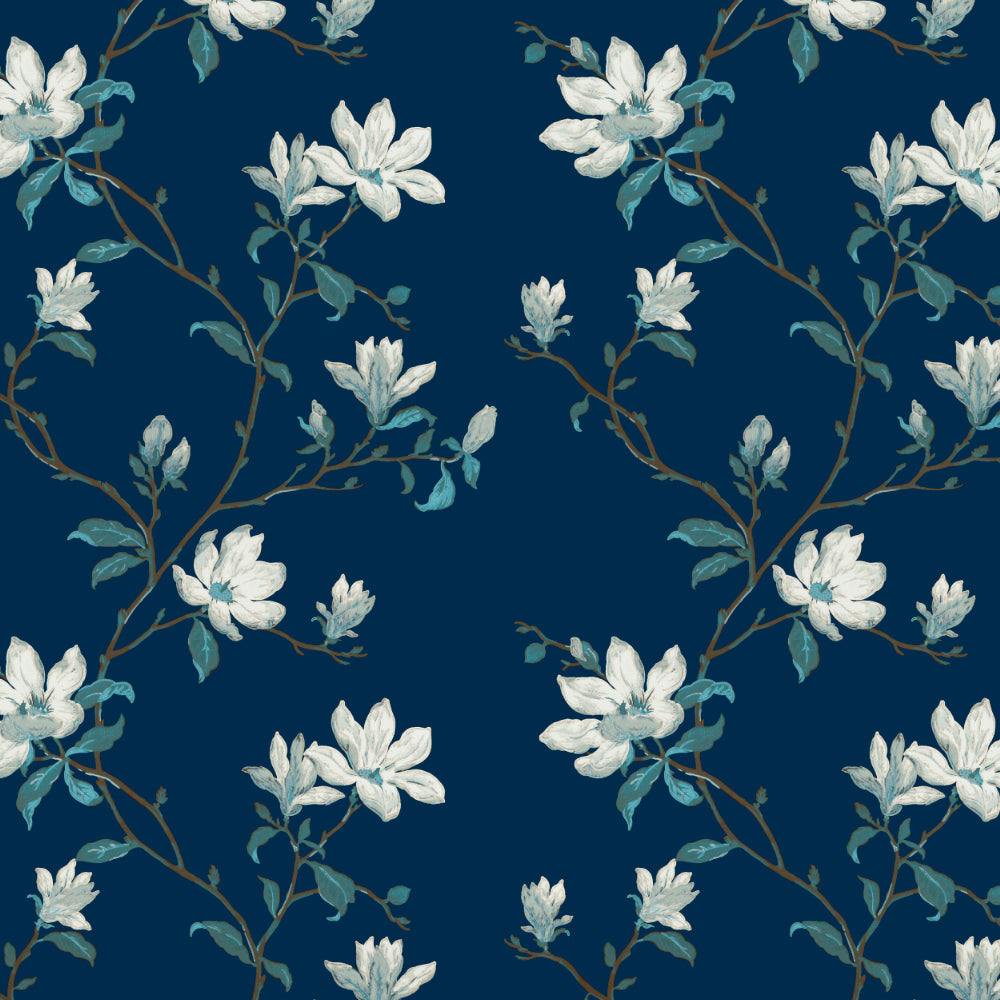Elegant Floral Print Room Darkening Curtains Set of 2 DS428A