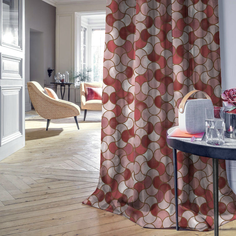 Elegant Ethenic Print Room Darkening Curtain - Set of 2 - DS454C