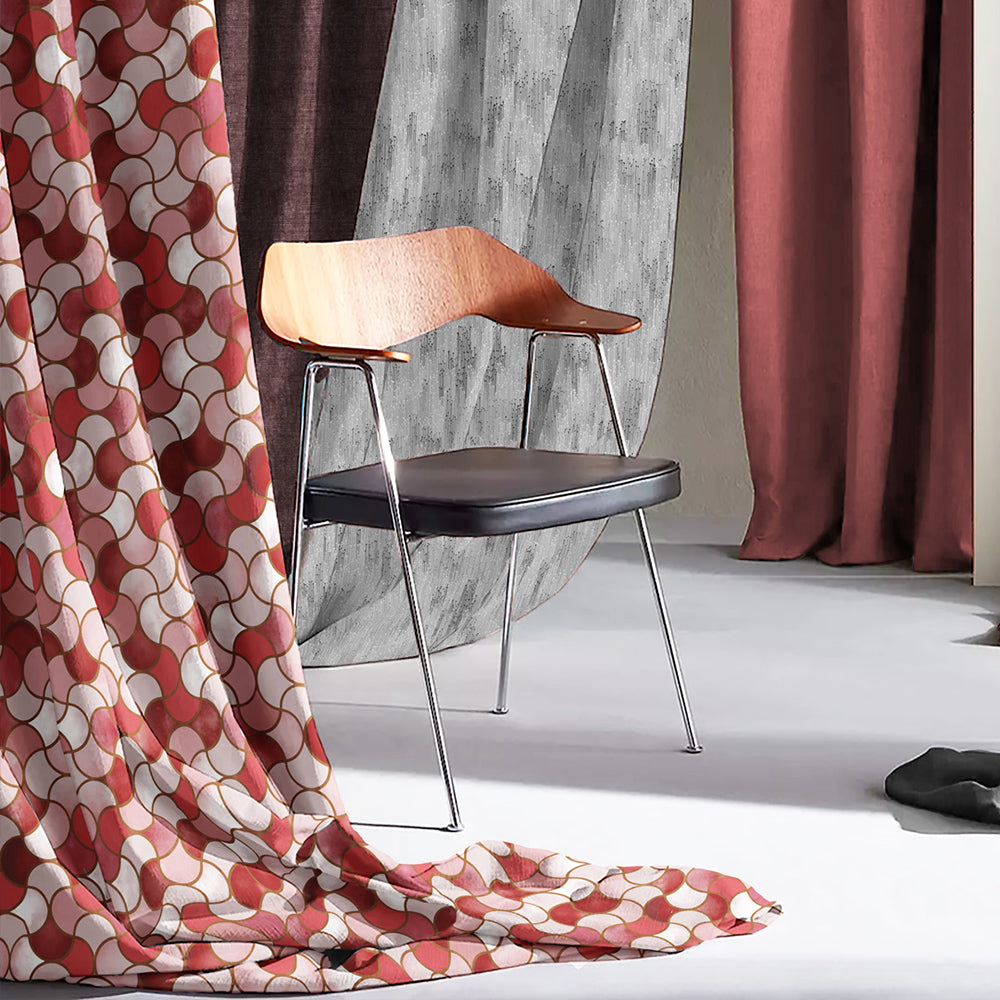 Elegant Ethenic Print Room Darkening Curtain - Set of 2 - DS454C