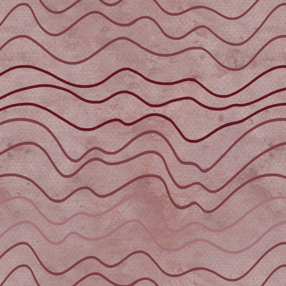 Aqua Swirls Geometric Maroon Heavy Satin Room Darkening Curtains Set Of 2 - (DS469C)