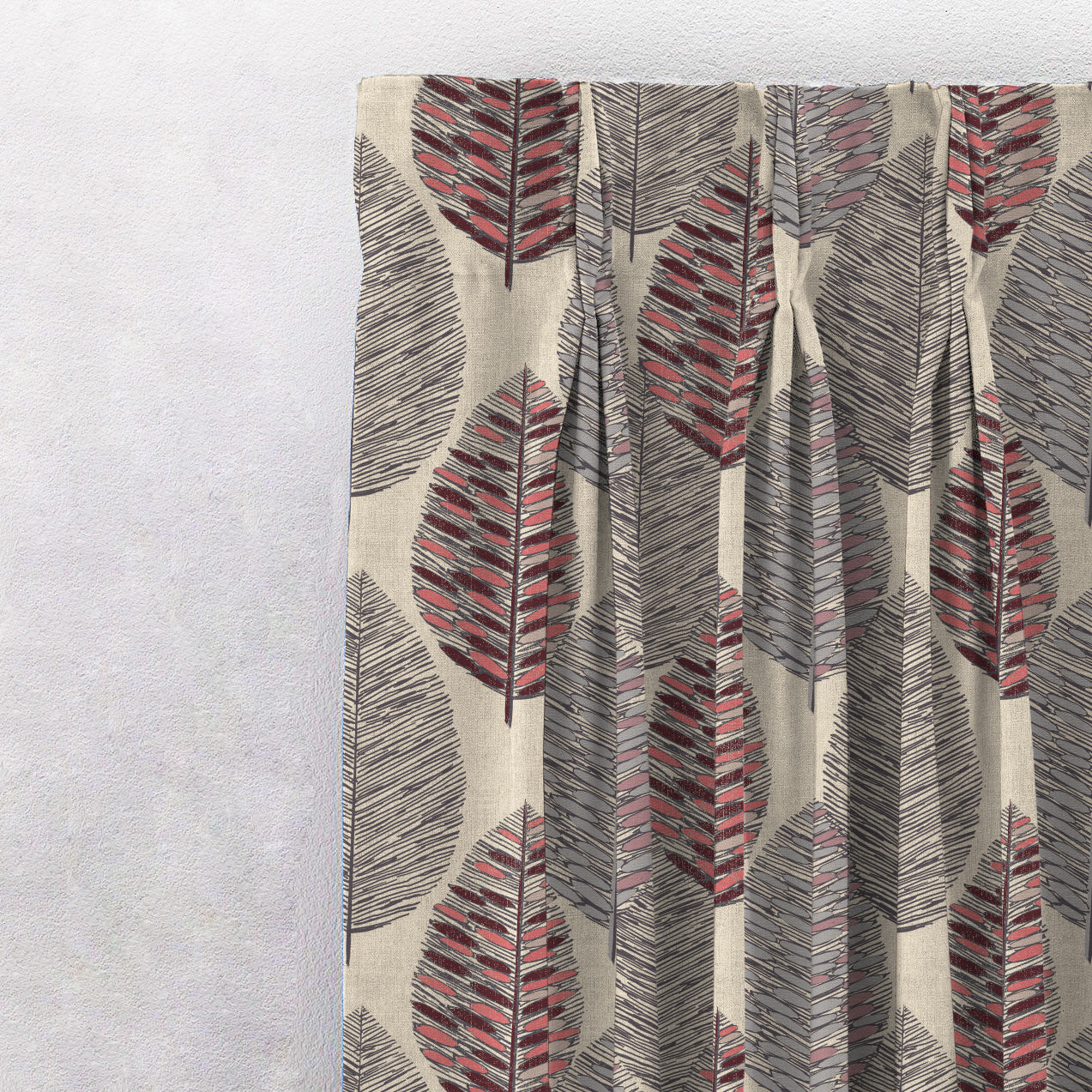 Elegant Floral Print Room Darkening Curtains- Set of 2 -DS 480B