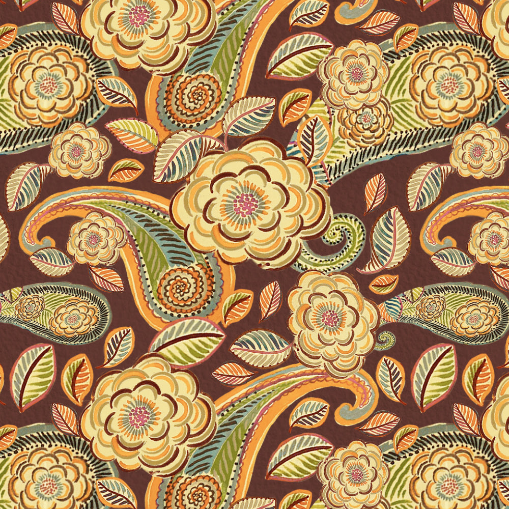 Urban Blooms Floral Maroon Heavy Satin Room Darkening Curtains Set Of 2 - (DS485D)