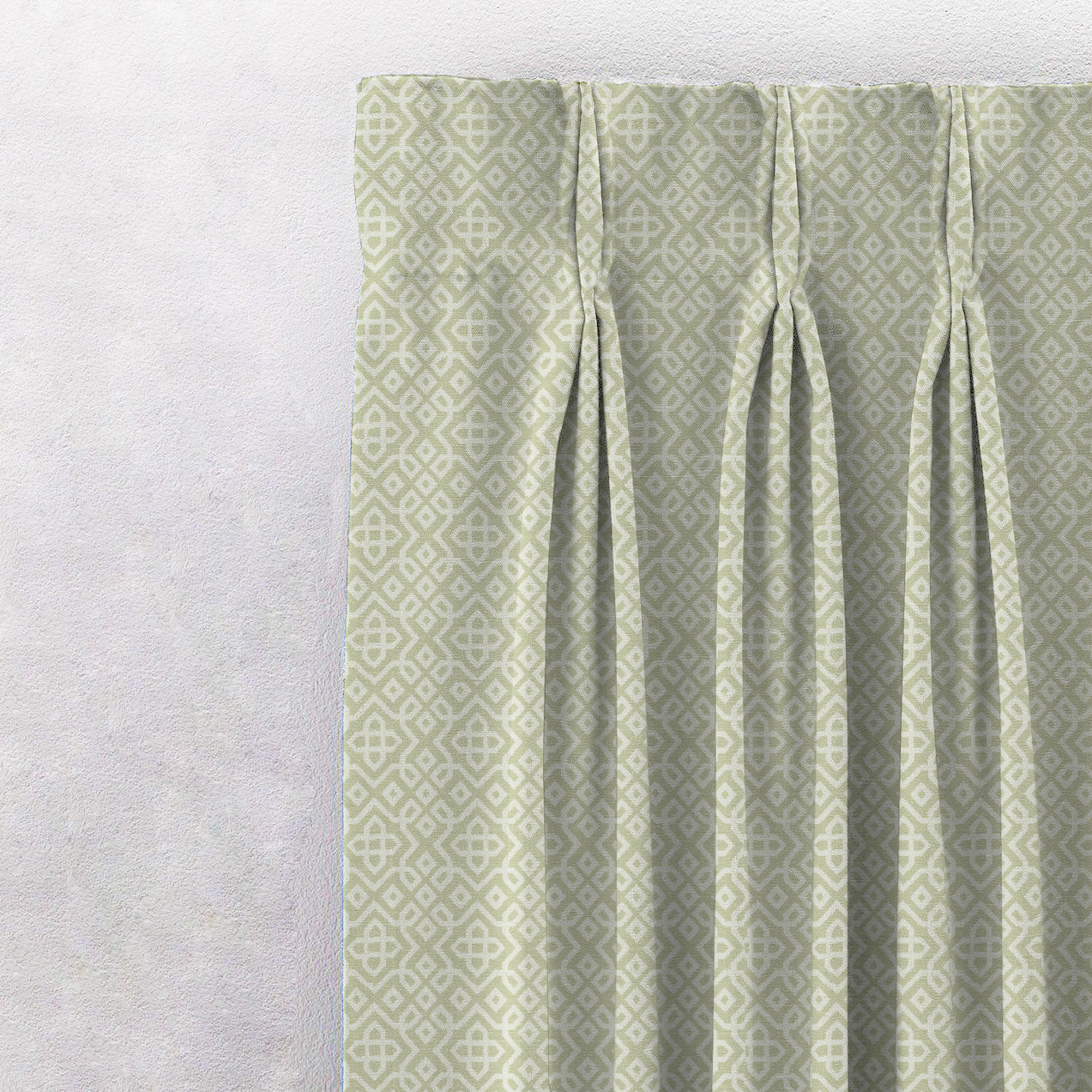 Colorful Knots Indie Pastel Green Heavy Satin Room Darkening Curtains Set Of 2 - (DS491F)