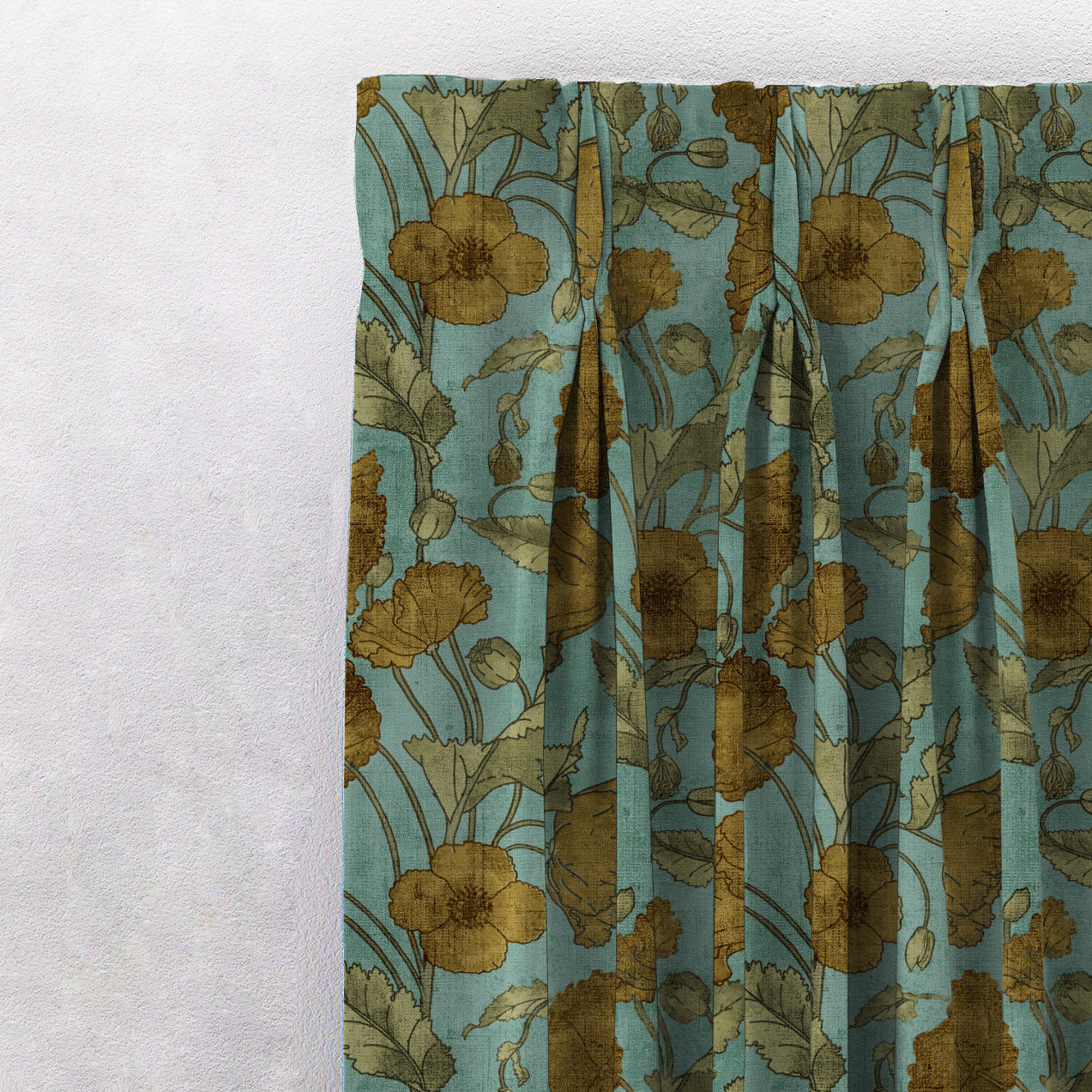 Elegant Floral Print Room Darkening Curtains- Set of 2 - DS495A