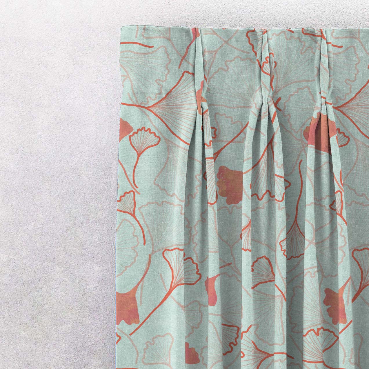 Elegant Floral Print Matt Finish Room Darkening Curtain Set of 2 - MTDS501A