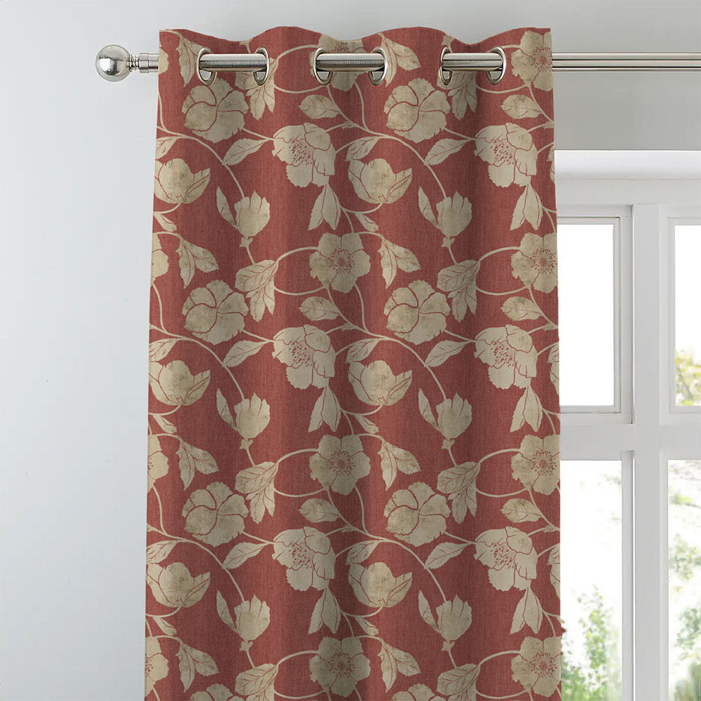 Elegant Floral Print Room Darkening Curtains- Set of 2 - DS509E