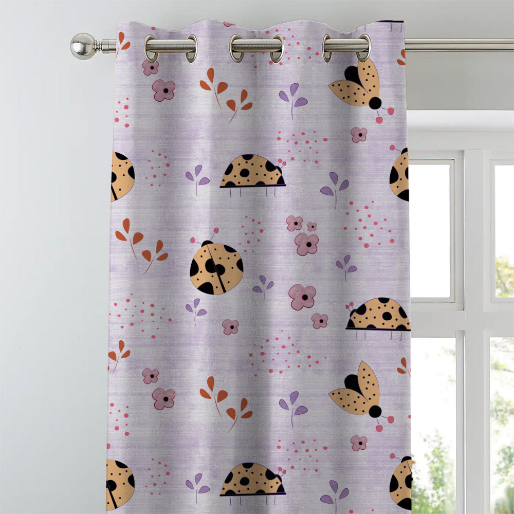 Buggy Bliss Kids Pastel Purple Heavy Satin Room Darkening Curtains Set Of 2 - (DS511E)