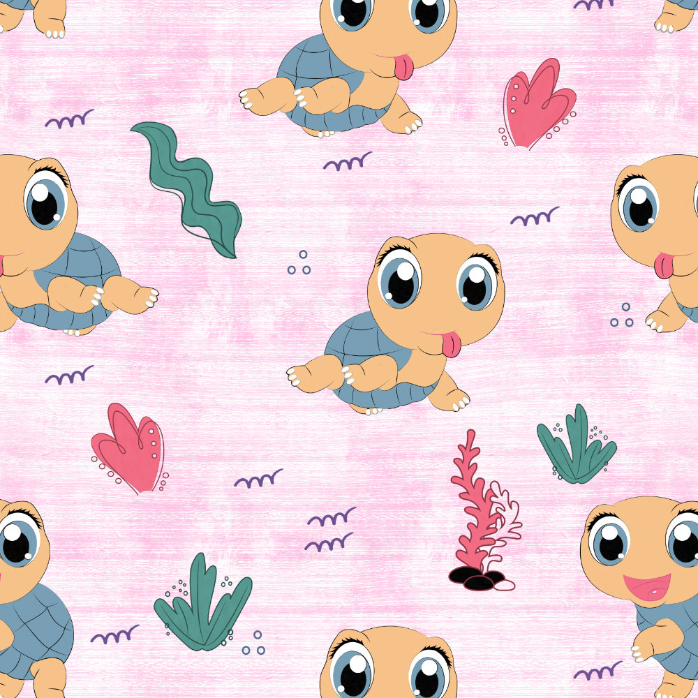 Turtle Tales Kids Pastel Pink Heavy Satin Room Darkening Curtains Set Of 2 - (DS513D)