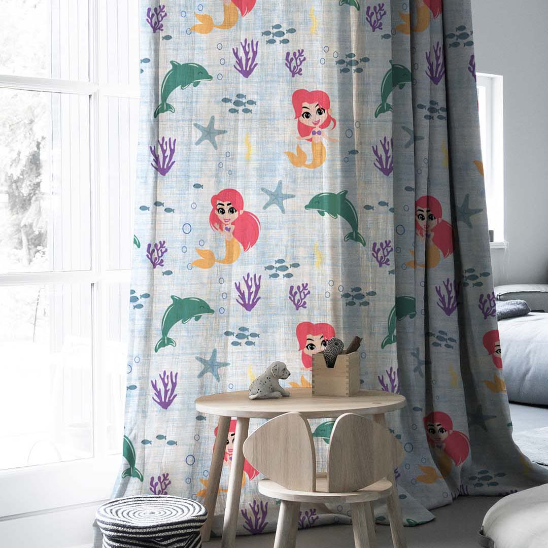 Elegant Kids Print Room Darkening Curtain - Set of 2 - DS514A