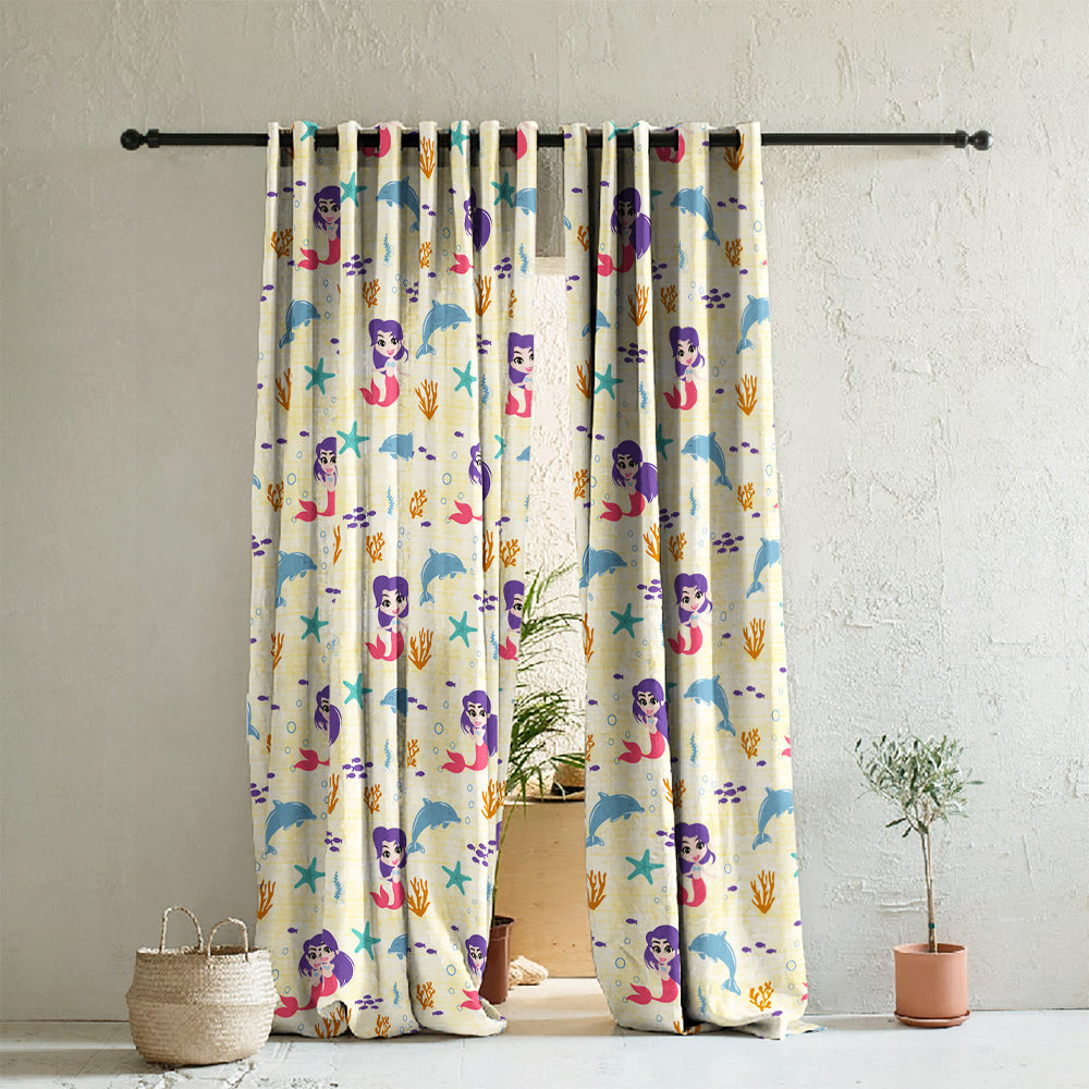Elegant Kids Print Room Darkening Curtain - Set of 2 - DS514B
