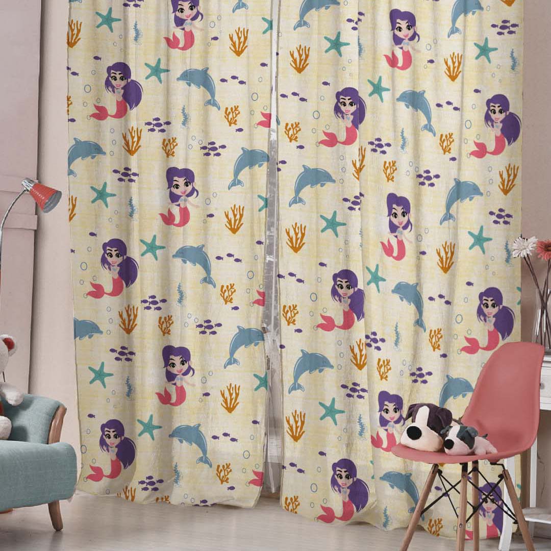 Elegant Kids Print Room Darkening Curtain - Set of 2 - DS514B