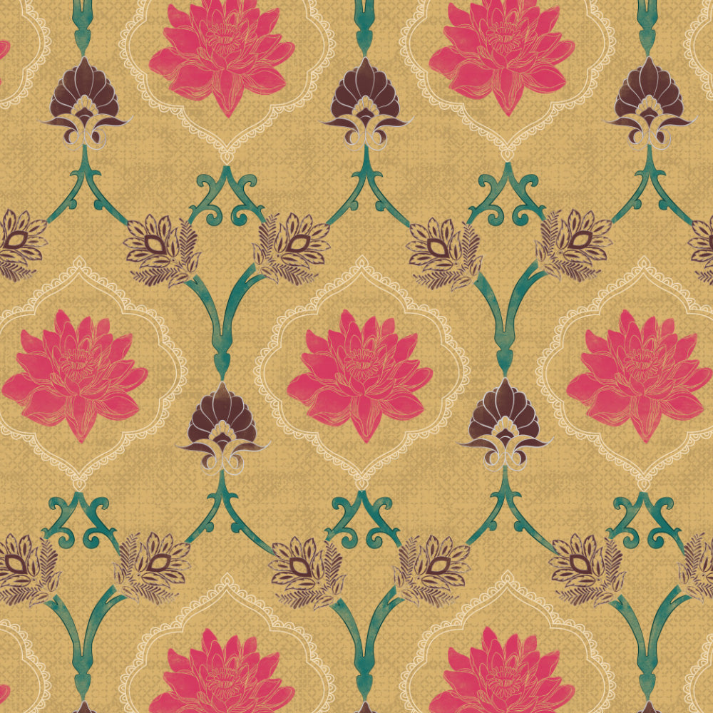 Kamal Indie Saffron Yellow Heavy Satin Room Darkening Curtains Set Of 2 - (DS517C)